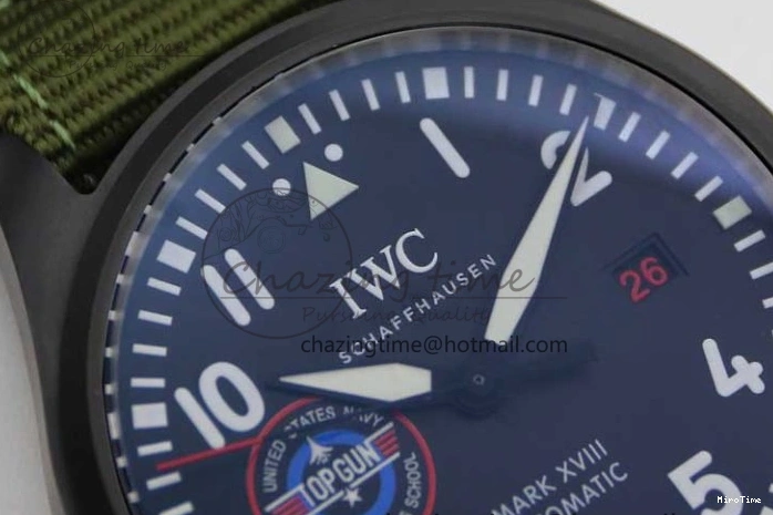 MIROTIME 0119 Packable Mark XVIII ‘TOPGUN SFTI’ Ceramic M+F Best Edition Black Dial on Green Nylon Strap 7048